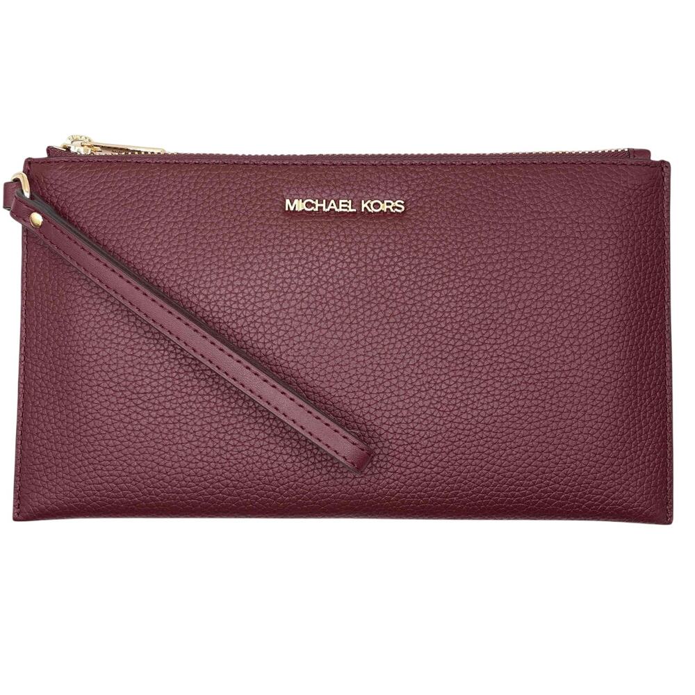 MICHAEL KORS Jet Set Large Leather Clutch Wristlet Wallet New with Tag MSRP $258